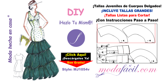 Descarga gratis los moldes del vestido de fiesta flamenca andaluza