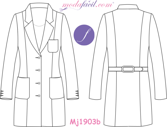 Imagen de la Ficha Técnica los moldes de uniformes y ropa de trabajo modelo mj1903b