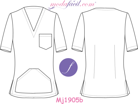 Imagen de la Ficha Técnica de los moldes de uniformes y ropa de trabajo modelo mj1905b