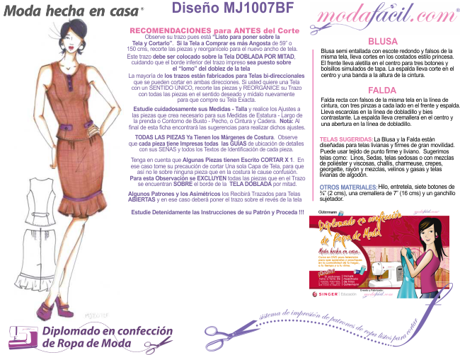 Imagen del Diseño del Conjunto ejecutivo de blusa y falda mj1007bf