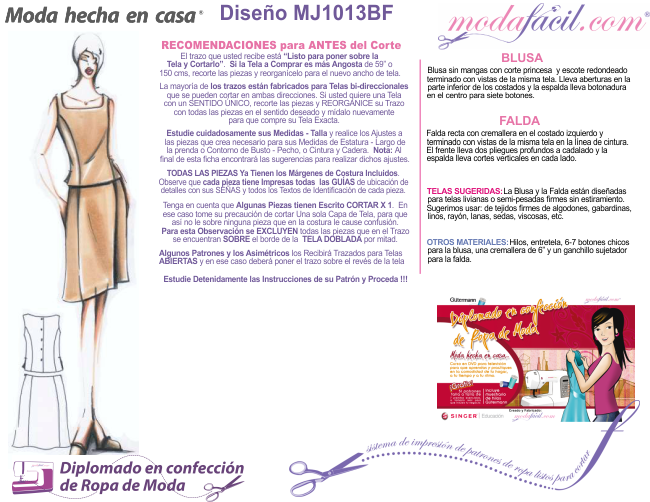 Imagen del Diseño del Conjunto ejecutivo de blusa y falda primavera mj1013bf