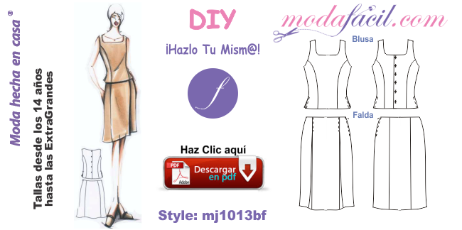 Imagen del Diseño del Conjunto ejecutivo de blusa y falda primavera mj1013bf
