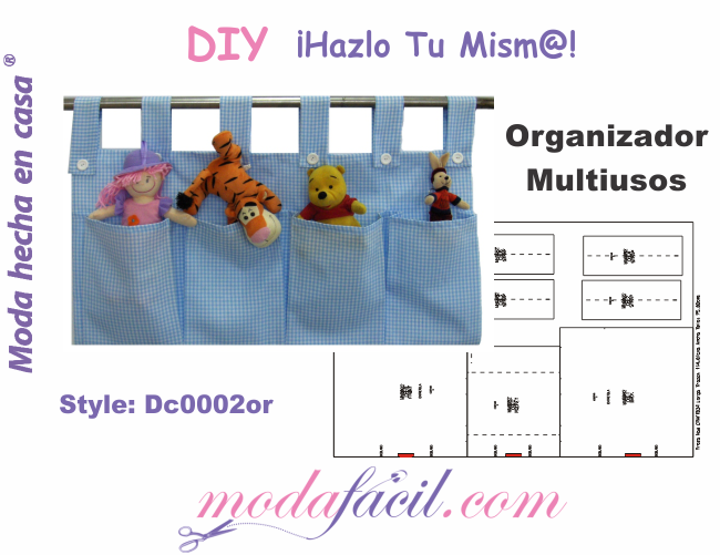 Moldes de Organizador Multiusos en Tela dc0002or