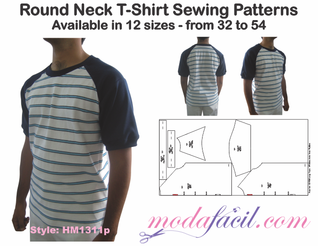 Round Neck T-Shirt Sewing Patterns