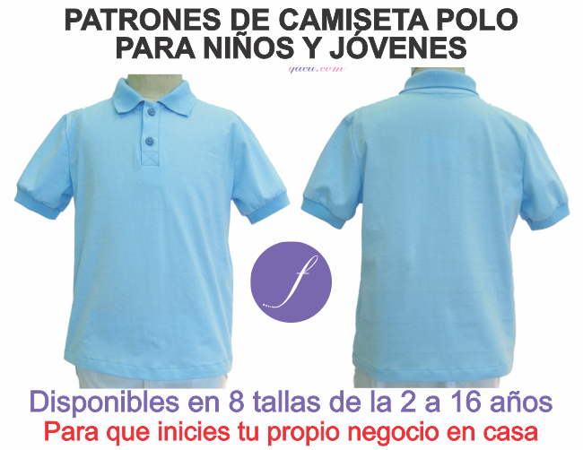 Moldes de Camiseta Polo para niños y jóvenes 