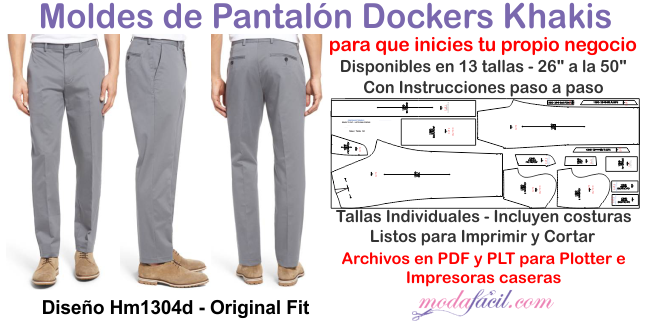 cabina prosa función Patrones de Pantalón Tipo Docker para negocio - Modelo HM1304D - Modafacil