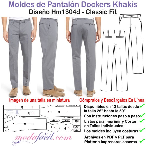 Patrones de Pantalón Tipo Docker
