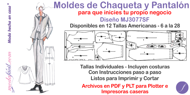Patrón pantalón recto mujer. Patrones PDF - Patrones Técnicos Online