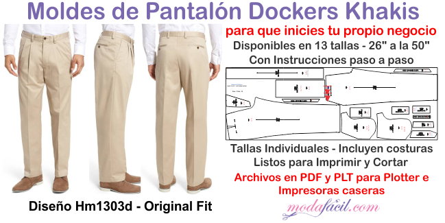 Set de 8 diseños de pantalones listos para cortar Dockers
